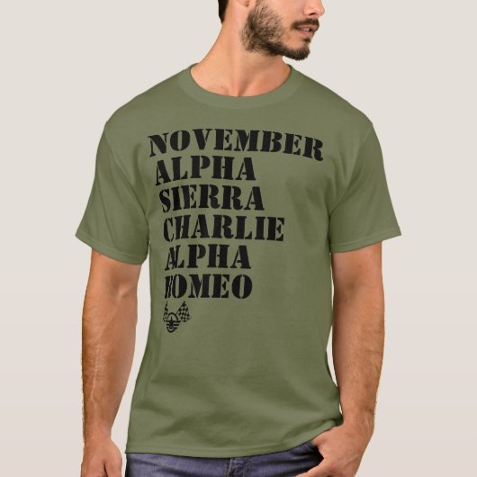 Shirt voor racistische militaire alfabetvoorraden (Voorkant)