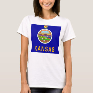 Shirt voor vrouwen T met vlag van de staat Kansas