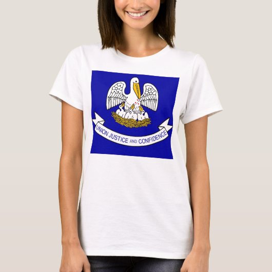 Shirt voor vrouwen T met vlag van de staat Louisia (Voorkant)