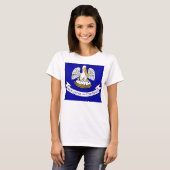 Shirt voor vrouwen T met vlag van de staat Louisia (Voorkant volledig)