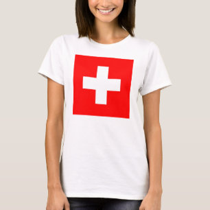 Shirt voor vrouwen T met vlag van Zwitserland