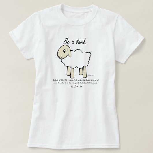 shirt "Wees een lamp" (Design voorkant)