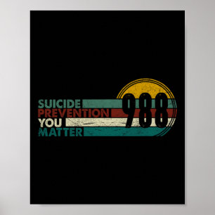 shirt Zelfmoordpreventie Lifeline 988 Awarenes Poster