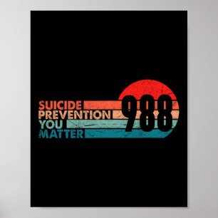 shirt Zelfmoordpreventie Lifeline 988 Awarenes Poster