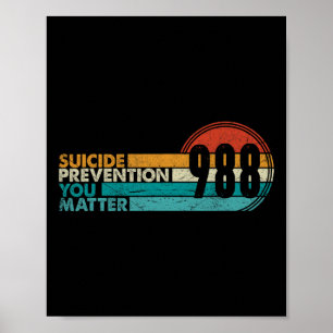 shirt Zelfmoordpreventie Lifeline 988 Awarenes Poster