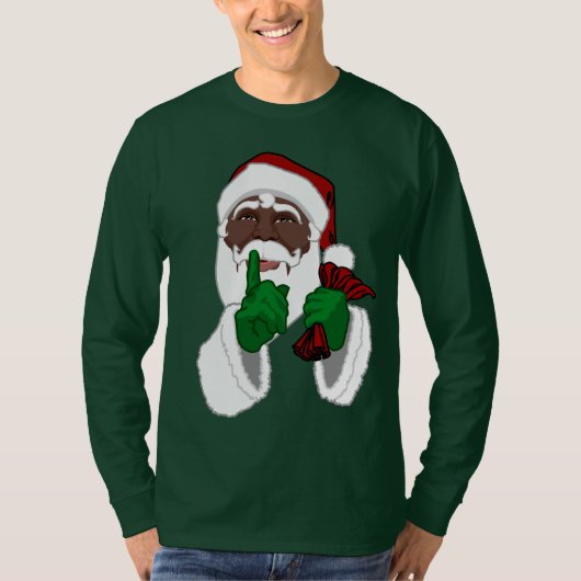 Shirt zwarte kerstman Shirten (Voorkant)