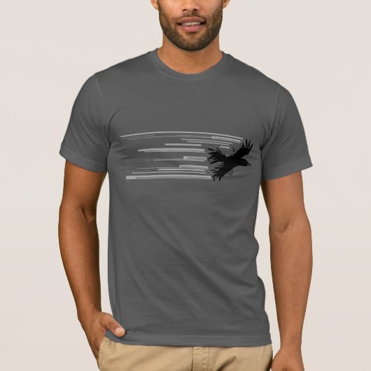 Shirt zwarte vogel (Voorkant)