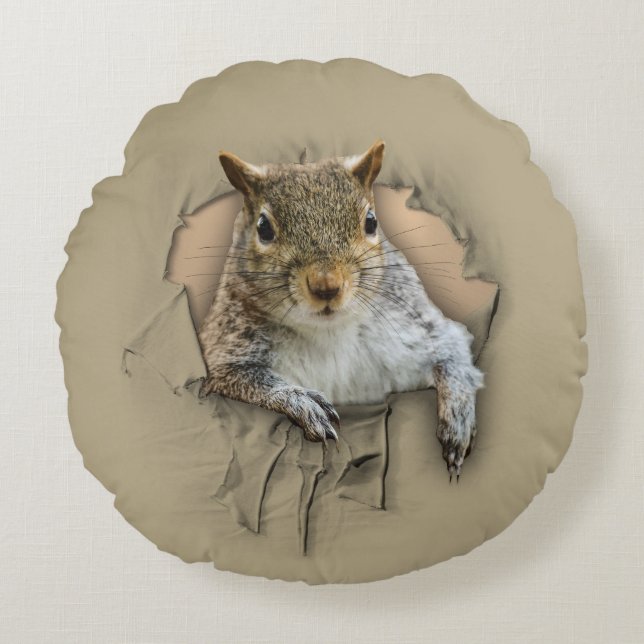 Shirten eekhoorn rond kussen (Voorkant)