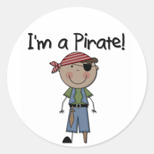 Shirten en geschenken van de Amerikaanse piraat Ronde Sticker
