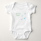 Shirten van blauw Bunny-Kind Romper (Voorkant)