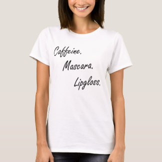Shirten van cafeïne, Mascara en Lipgloss voor vrou T-shirt