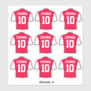 Shirten van rode en witte Footballs Sticker