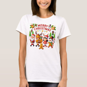 shirten voor Kerstmis Vrouwen en Santa Claus Track T-shirt