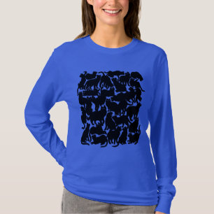 Shirten zwarte halloween kat Shirten, voor dames T-shirt