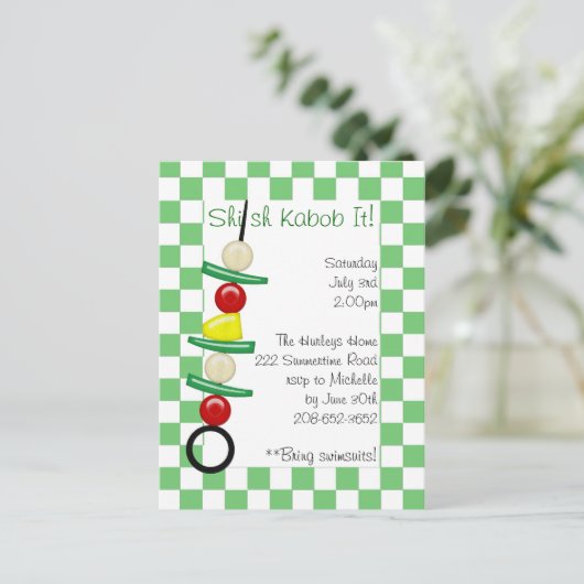 Shish Kabob It nodigen Uitnodiging Briefkaart (Staand voorkant)