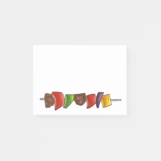 Shish Kebab Veggie Meat Skewer Grilling Cookout Post-it® Notes (Voorkant)