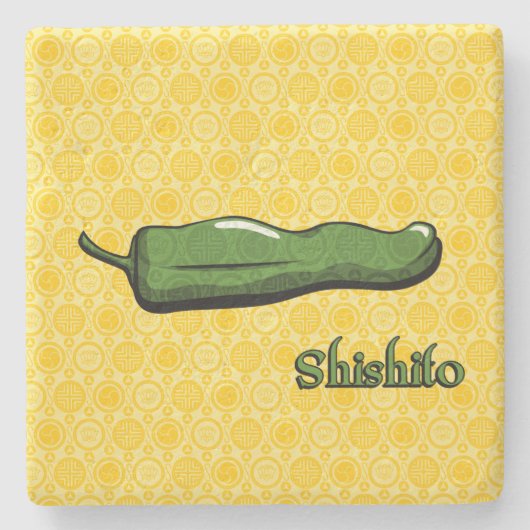 Shishito Chili Pepper Stone Onderzetter (Voorkant)