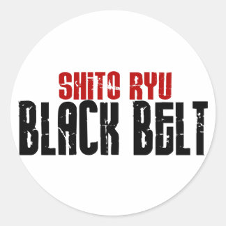 Shito Ryu Zwarte Belt Karate Ronde Sticker