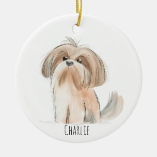 Shitzu Dog-Ornament Keramisch Ornament