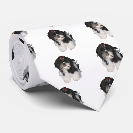 Shitzu Shih Tzu Puppy Dogs Stropdas (Opgerold)