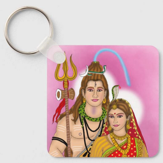 Shiv Parvati Sleutelhanger (Voorkant)