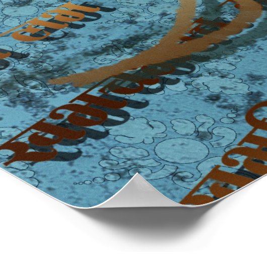 Shiva - blue, damask, gold poster (Coin)