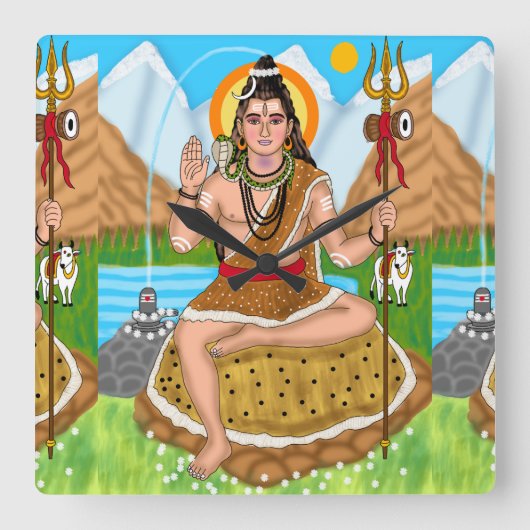 Shiva Clock Vierkante Klok (Voorkant)