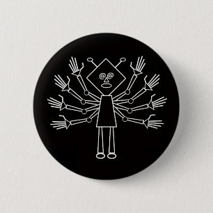 Shiva de Destroyer Ronde Button 5,7 Cm