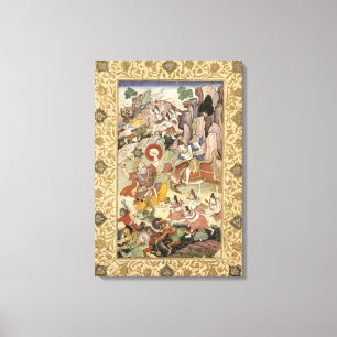 Shiva doodt de Demon Andhaka, c.1585-90 Canvas Afdruk