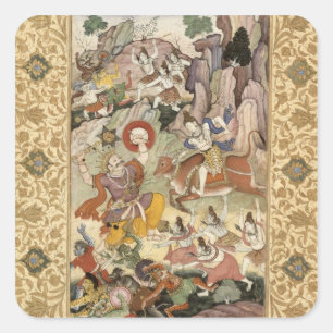 Shiva doodt de Demon Andhaka, c.1585-90 Vierkante Sticker