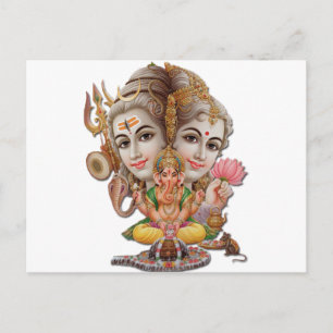 Shiva en familie briefkaart
