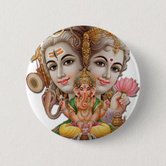 Shiva en familie ronde button 5,7 cm