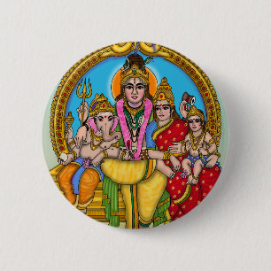 Shiva Familie Knop Set Ronde Button 5,7 Cm