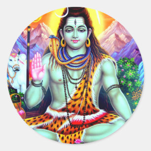 Shiva-Hindu Asian Indian God शि व Ronde Sticker