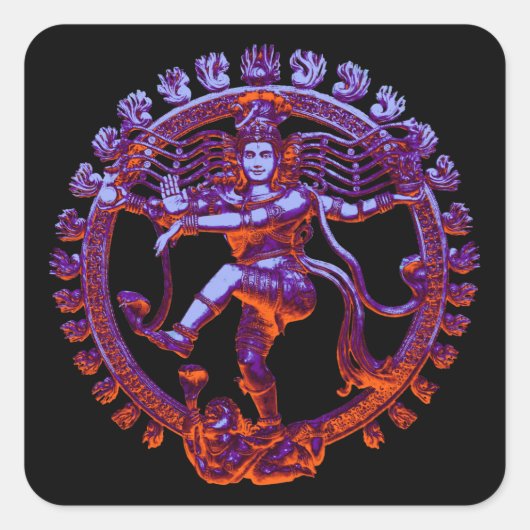 Shiva Nataraja dansen Vierkante Sticker (Voorkant)