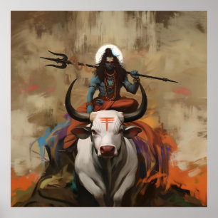 Shiva op het Nandi Poster