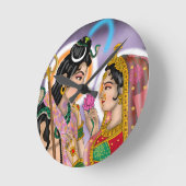 Shiva Parvati Wall Clock Ronde Klok (Hoek)