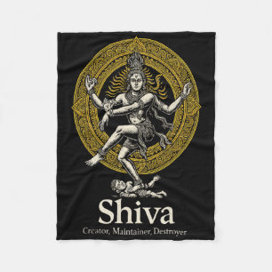 Shiva Schepper Behouder Vernietiger Nataraja Hindo Fleece Deken