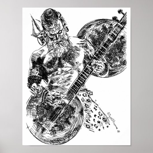 Shiva Spelling Sitar Poster (Voorkant)
