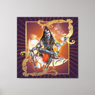 Shiva - Sunset Glow - Wrapped Canvas Afdruk