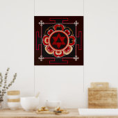 Shiva Yantra tegen June Moon Poster (Keuken)