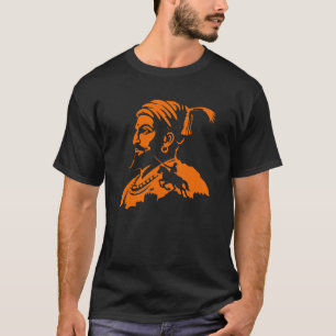 Shivaji Maharaj krijger silhouet T-shirt