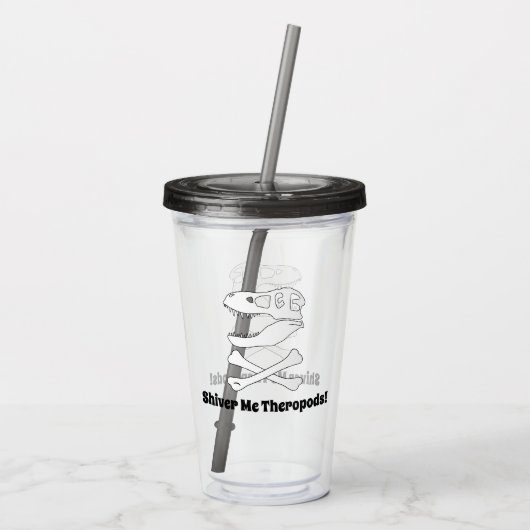 Shiver Me Theropods!- T. rex Skull en Crossbones Acryl Drinkbeker (Achterkant)