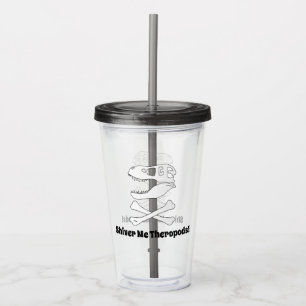 Shiver Me Theropods!- T. rex Skull en Crossbones Acryl Drinkbeker