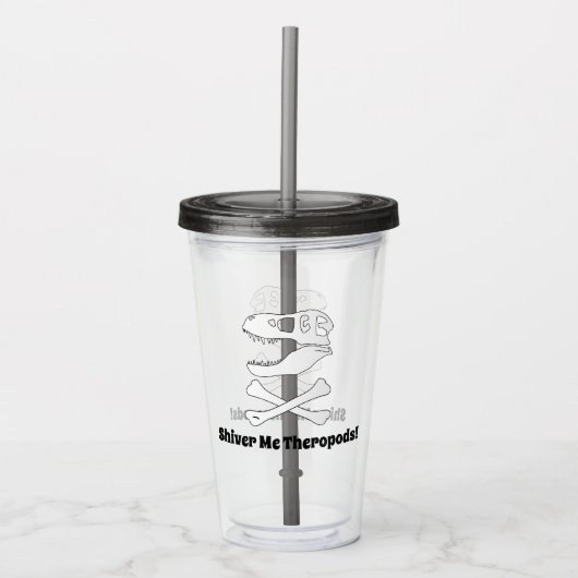 Shiver Me Theropods!- T. rex Skull en Crossbones Acryl Drinkbeker (Voorkant)