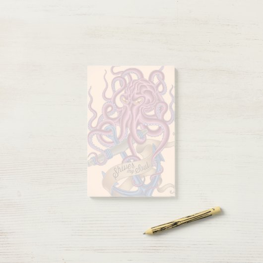 Shiver My Soul | Octopus Tatto Post-it® Notes (Op bureau)