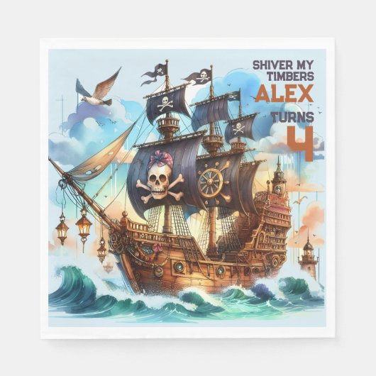 Shiver My Timbers Pirate Theme Servet (Voorkant)