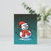 Shivering Snowman Briefkaart (Staand voorkant)