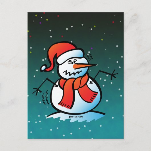 Shivering Snowman Briefkaart (Voorkant)