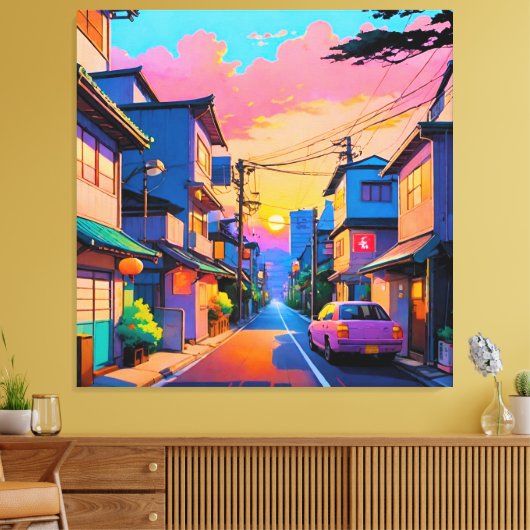 Shizuka no Michi (rustige straat) Canvas Afdruk (Insitu (Woonkamer))